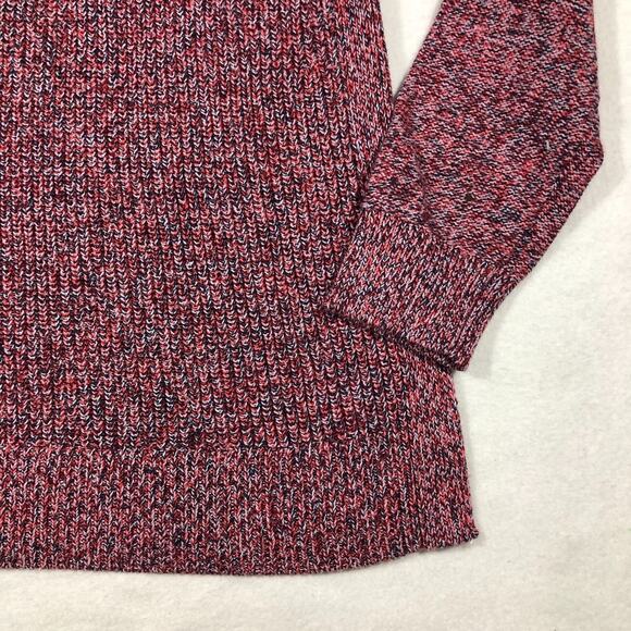 LOFT Outlet Sweater Women’s XL Pullover Knit Mock Neck Red Multi Preppy America - Picture 4 of 11